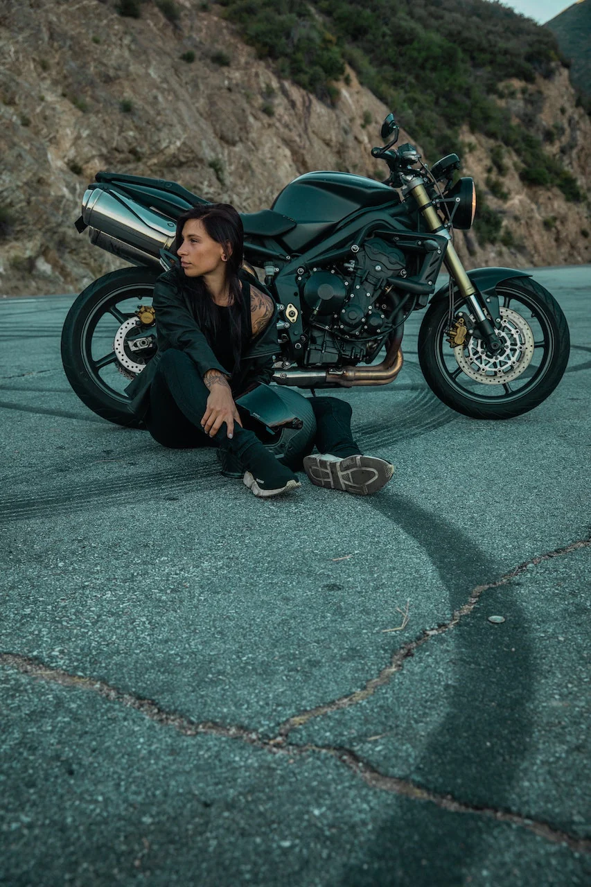 Ladies biker leather jacket